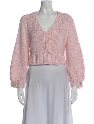Pre-owned Chanel 2022 V-neck Sweater In Pink