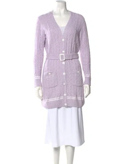 Pre-owned Chanel 2022 V-neck Sweater In Purple