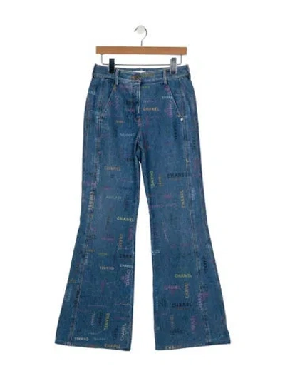 Pre-owned Chanel 2022 Wide Leg Jeans In Blue