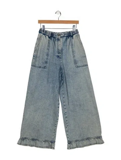 Pre-owned Chanel 2022 Wide Leg Jeans In Blue