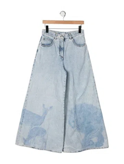 Pre-owned Chanel 2022 Wide Leg Jeans In Blue