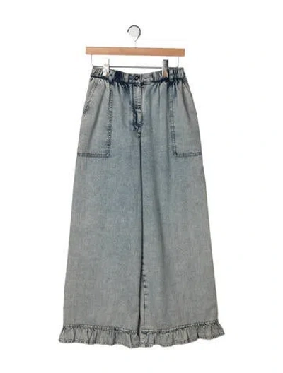 Pre-owned Chanel 2022 Wide Leg Jeans W/ Tags In Blue