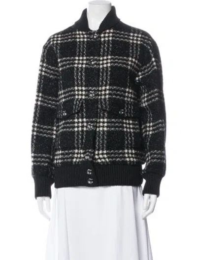 Pre-owned Chanel 2022 Wool Bomber Jacket In Black