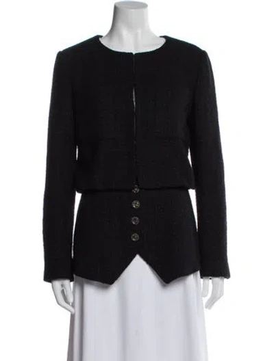 Pre-owned Chanel 2022 Wool Evening Jacket In Black