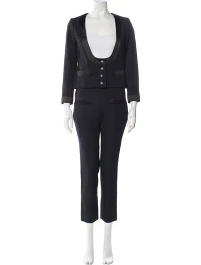 Pre-owned Chanel 2022 Wool Pantsuit In Black