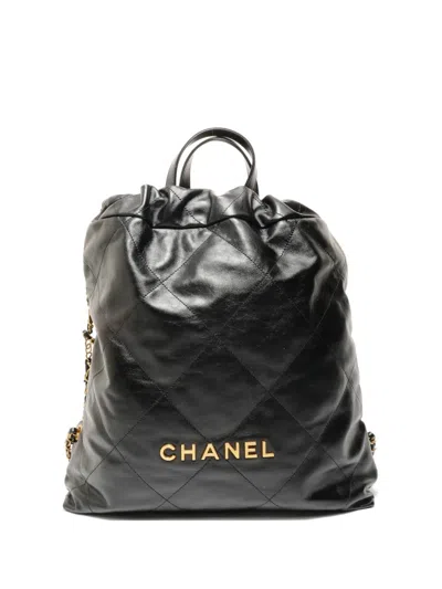 Pre-owned Chanel 2022-2025  22 Backpack In Black