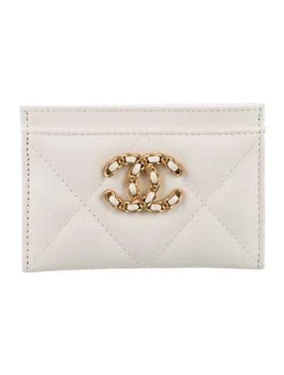 Pre-owned Chanel 2023 19 Card Holder Card Holder W/ Tags In White