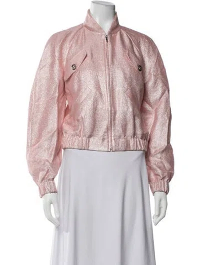 Pre-owned Chanel 2023 Bomber Jacket In Metallic/pink