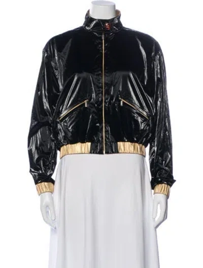 Pre-owned Chanel 2023 Bomber Jacket W/ Tags In Black/metallic