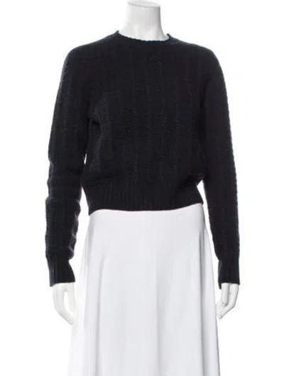 Pre-owned Chanel 2023 Cable Knit Sweater In Blue