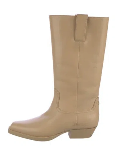 Pre-owned Chanel 2023 Calfskin Boots In Neutral