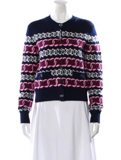 Pre-owned Chanel 2023 Cashmere Sweater In Blue/pink