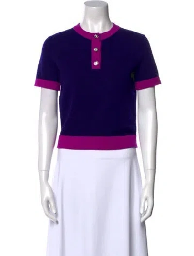 Pre-owned Chanel 2023 Cashmere Sweater W/ Tags In Purple
