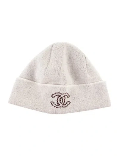Pre-owned Chanel 2023 Cc Cashmere Beanie In Neutrals