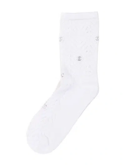 Pre-owned Chanel 2023 Cc Socks W/ Tags In White