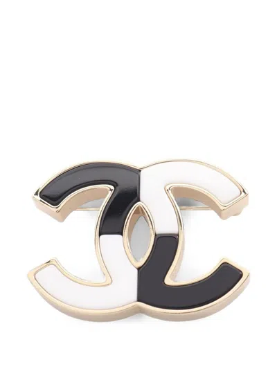 Pre-owned Chanel 2023 Coco Mark Brooch In Gold