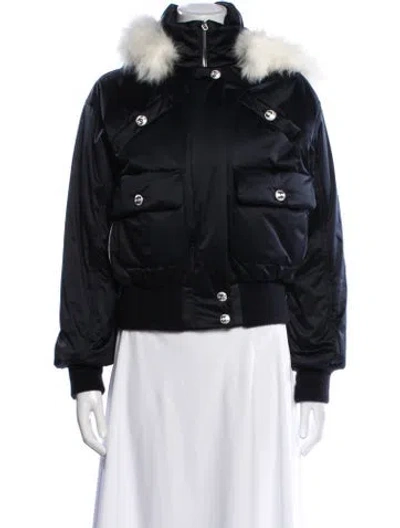 Pre-owned Chanel 2023 Coco Neige Fur Jacket In Blue