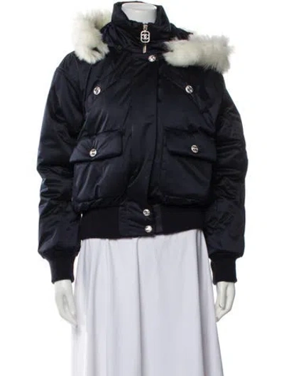 Pre-owned Chanel 2023 Coco Neige Fur Jacket In Blue