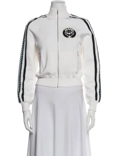 Pre-owned Chanel 2023 Colorblock Pattern Jacket In White
