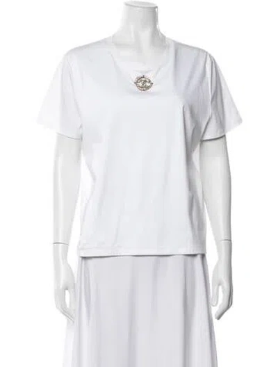 Pre-owned Chanel 2023 Crew Neck T-shirt In White