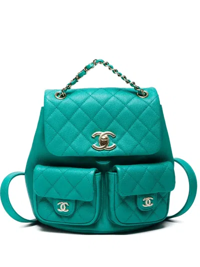 Pre-owned Chanel 2023 Duma Backpack In 绿色