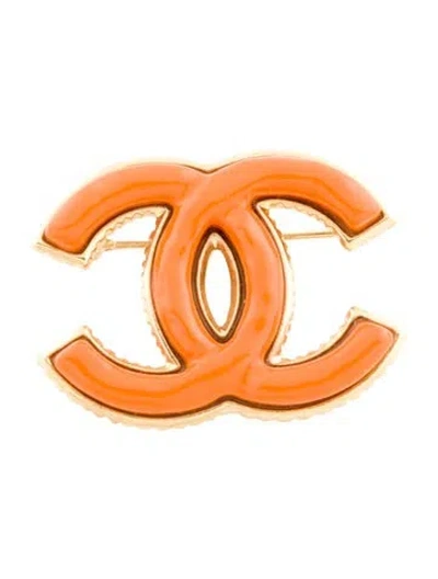 Pre-owned Chanel 2023 Enamel Cc Brooch In Multi