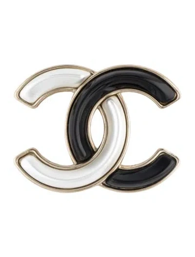 Pre-owned Chanel 2023 Faux Pearl & Resin Cc Brooch In Multi
