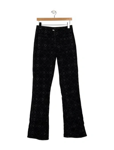 Pre-owned Chanel 2023 Flared Jeans In Black