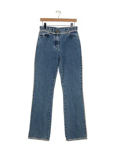 Pre-owned Chanel 2023 Flared Jeans W/ Tags In Blue