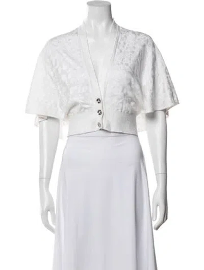 Pre-owned Chanel 2023 Floral Print Sweater In White