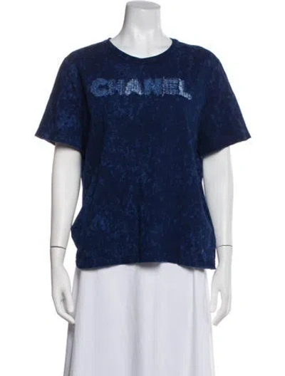 Pre-owned Chanel 2023 Graphic Print T-shirt In Blue