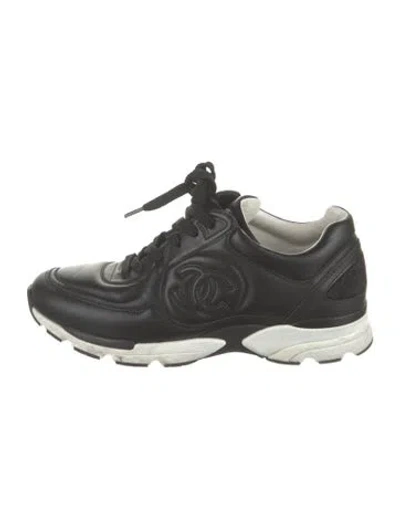 Pre-owned Chanel 2023 Interlocking Cc Logo Athletic Sneakers In Black