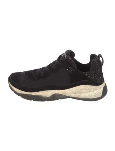 Pre-owned Chanel 2023 Interlocking Cc Logo Athletic Sneakers In Black