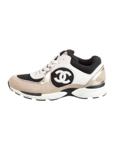 Pre-owned Chanel 2023 Interlocking Cc Logo Athletic Sneakers In Black/neutrals