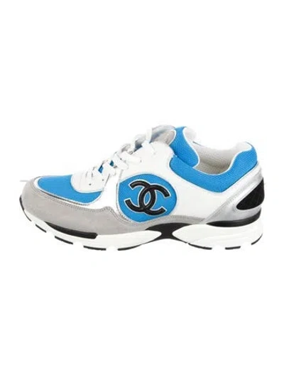 Pre-owned Chanel 2023 Interlocking Cc Logo Athletic Sneakers In Blue