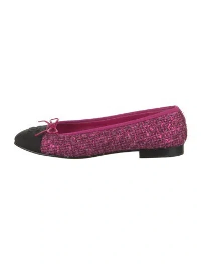Pre-owned Chanel 2023 Interlocking Cc Logo Ballet Flats In Metallic/pink