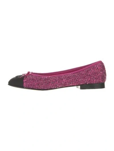 Pre-owned Chanel 2023 Interlocking Cc Logo Ballet Flats In Pink