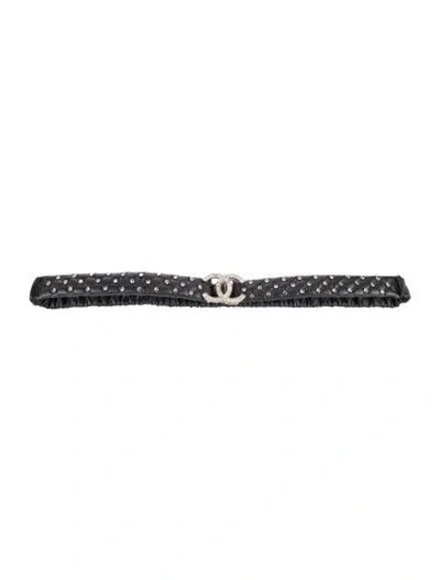 Pre-owned Chanel 2023 Interlocking Cc Logo Belt In Black