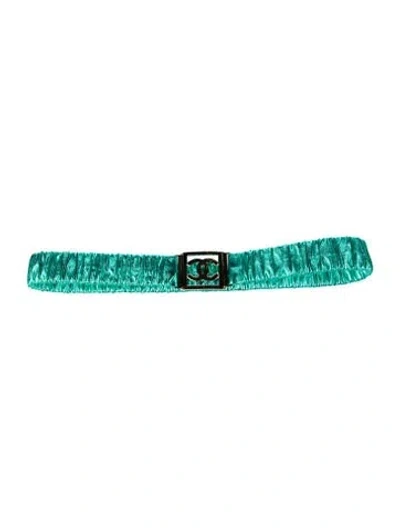 Pre-owned Chanel 2023 Interlocking Cc Logo Belt In Blue