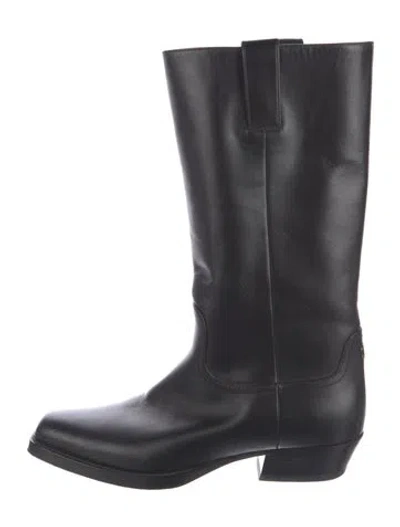 Pre-owned Chanel 2023 Interlocking Cc Logo Boots In Black