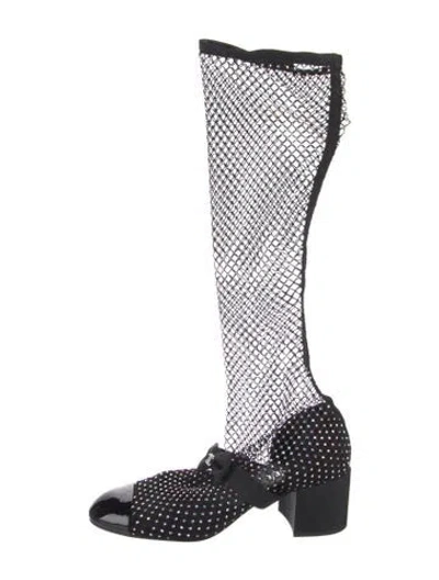 Pre-owned Chanel 2023 Interlocking Cc Logo Boots In Black