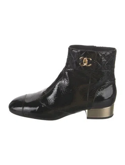 Pre-owned Chanel 2023 Interlocking Cc Logo Boots In Black