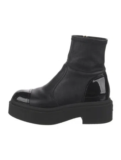 Pre-owned Chanel 2023 Interlocking Cc Logo Boots In Black