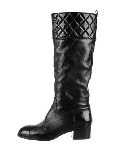 Pre-owned Chanel 2023 Interlocking Cc Logo Boots In Green