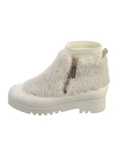 Pre-owned Chanel 2023 Interlocking Cc Logo Boots In Neutral