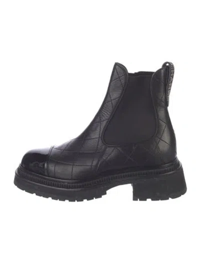 Pre-owned Chanel 2023 Interlocking Cc Logo Chelsea Boots In Blue