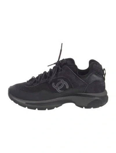 Pre-owned Chanel 2023 Interlocking Cc Logo Chunky Sneakers In Black