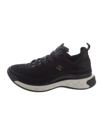 Pre-owned Chanel 2023 Interlocking Cc Logo Chunky Sneakers In Black