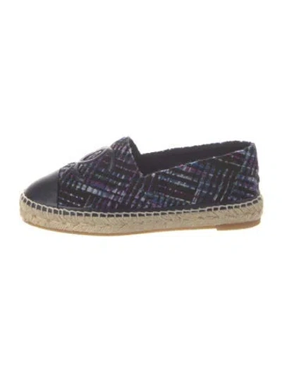 Pre-owned Chanel 2023 Interlocking Cc Logo Espadrilles In Blue