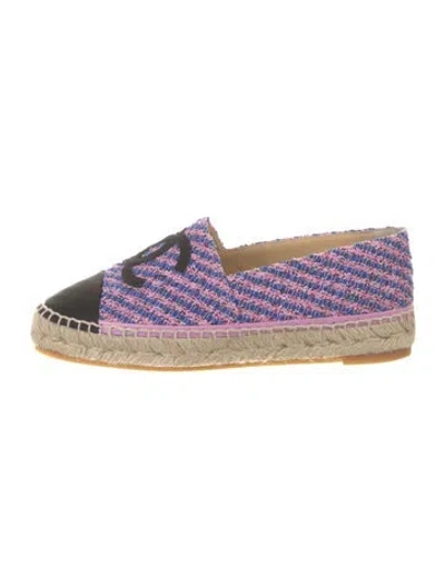 Pre-owned Chanel 2023 Interlocking Cc Logo Espadrilles In Blue